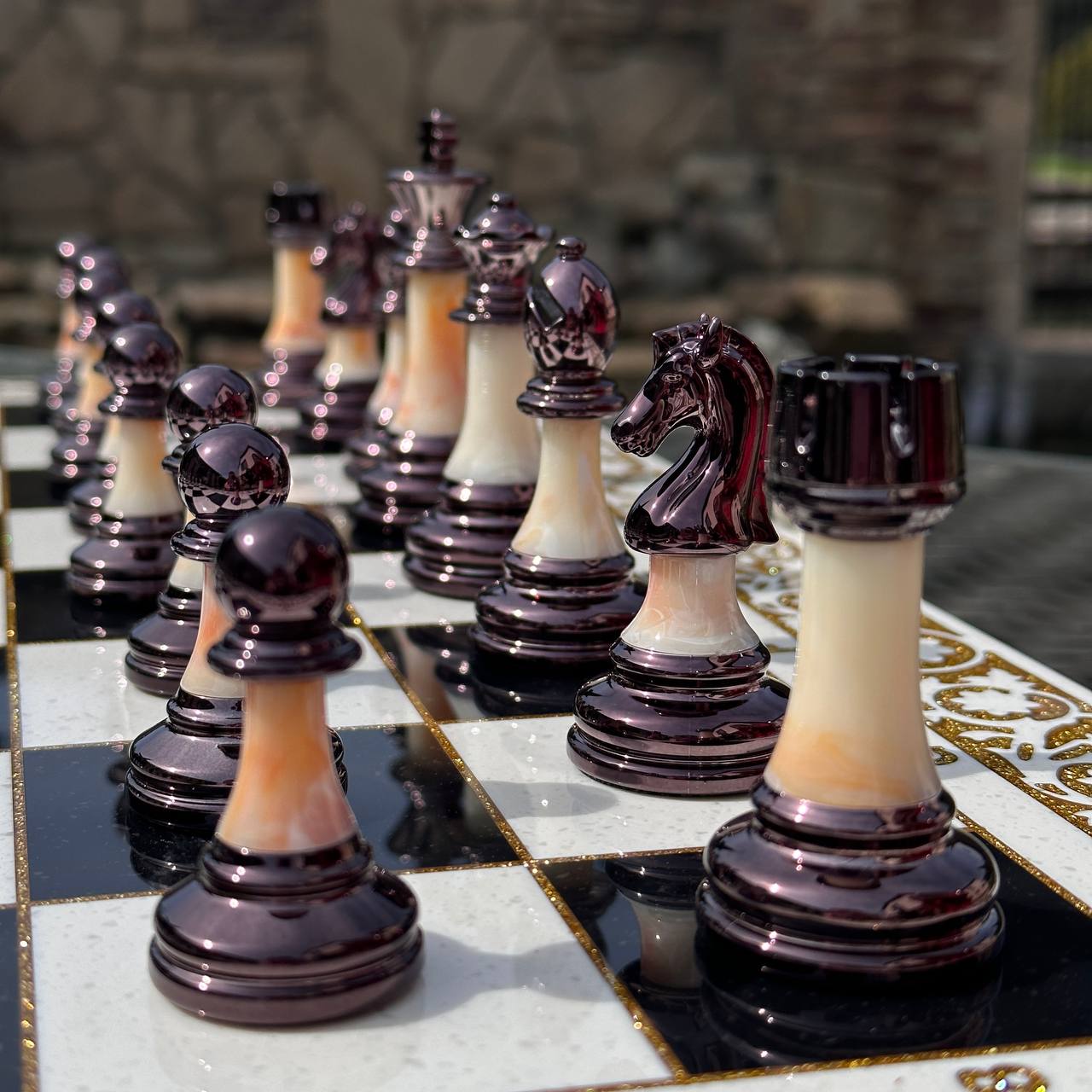 Luxury 3-in-1 Chess, Checkers & Backgammon Set – Handcrafted Acrylic Stone Chess + Free International Shipping Gift-ready