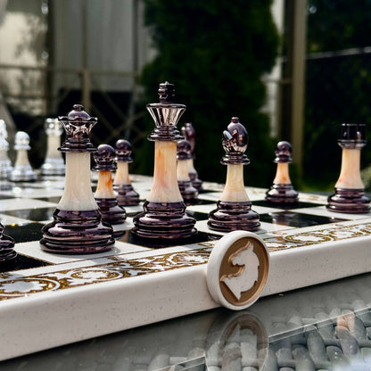 Luxury 3-in-1 Chess, Checkers & Backgammon Set – Handcrafted Acrylic Stone Chess + Free International Shipping Gift-ready