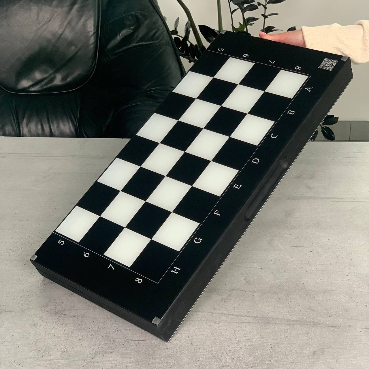 Classic Chess Collection Glass&Wood Chess Backgammon Checkers Set