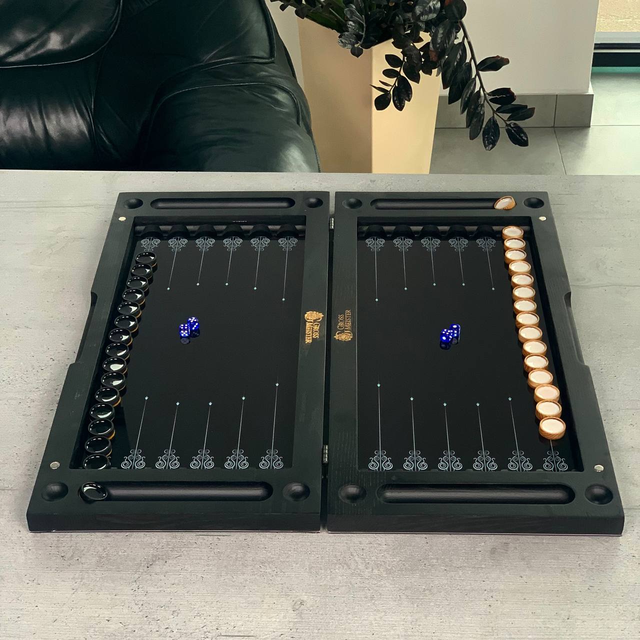 Classic Chess Collection Glass&Wood Chess Backgammon Checkers Set