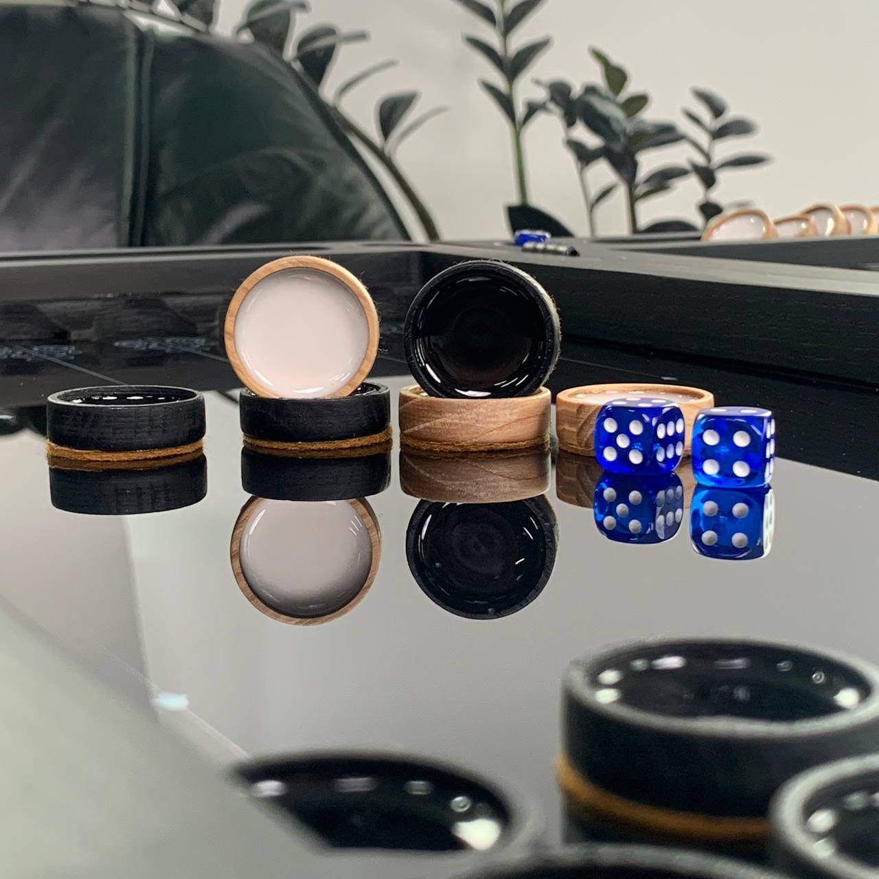 Classic Chess Collection Glass&Wood Chess Backgammon Checkers Set