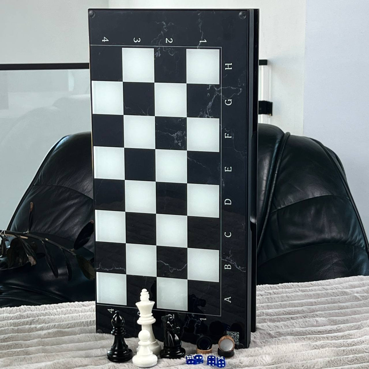 Classic Glass Chess Collection Chess, Backgammon & Checkers Set