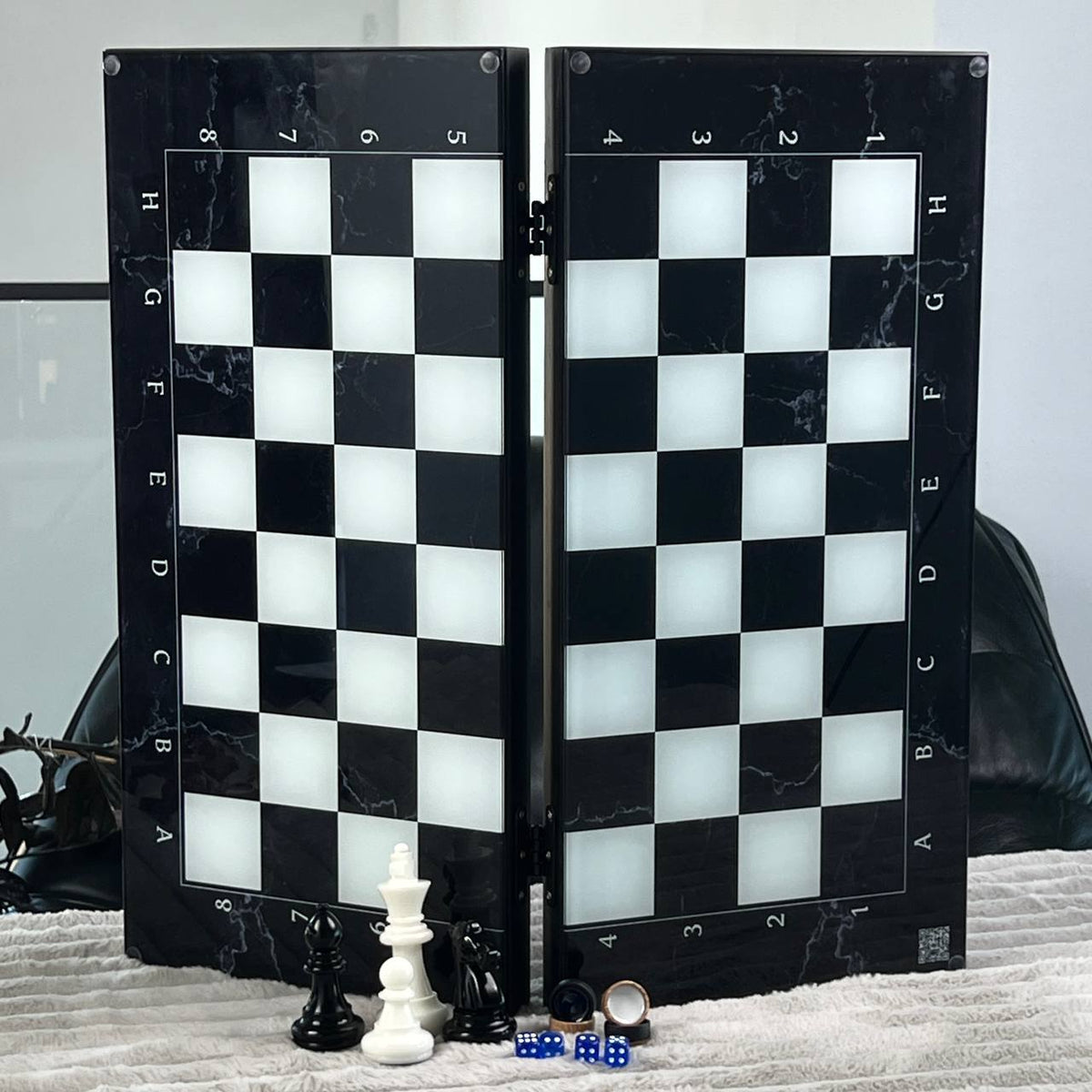 Classic Glass Chess Collection Chess, Backgammon & Checkers Set