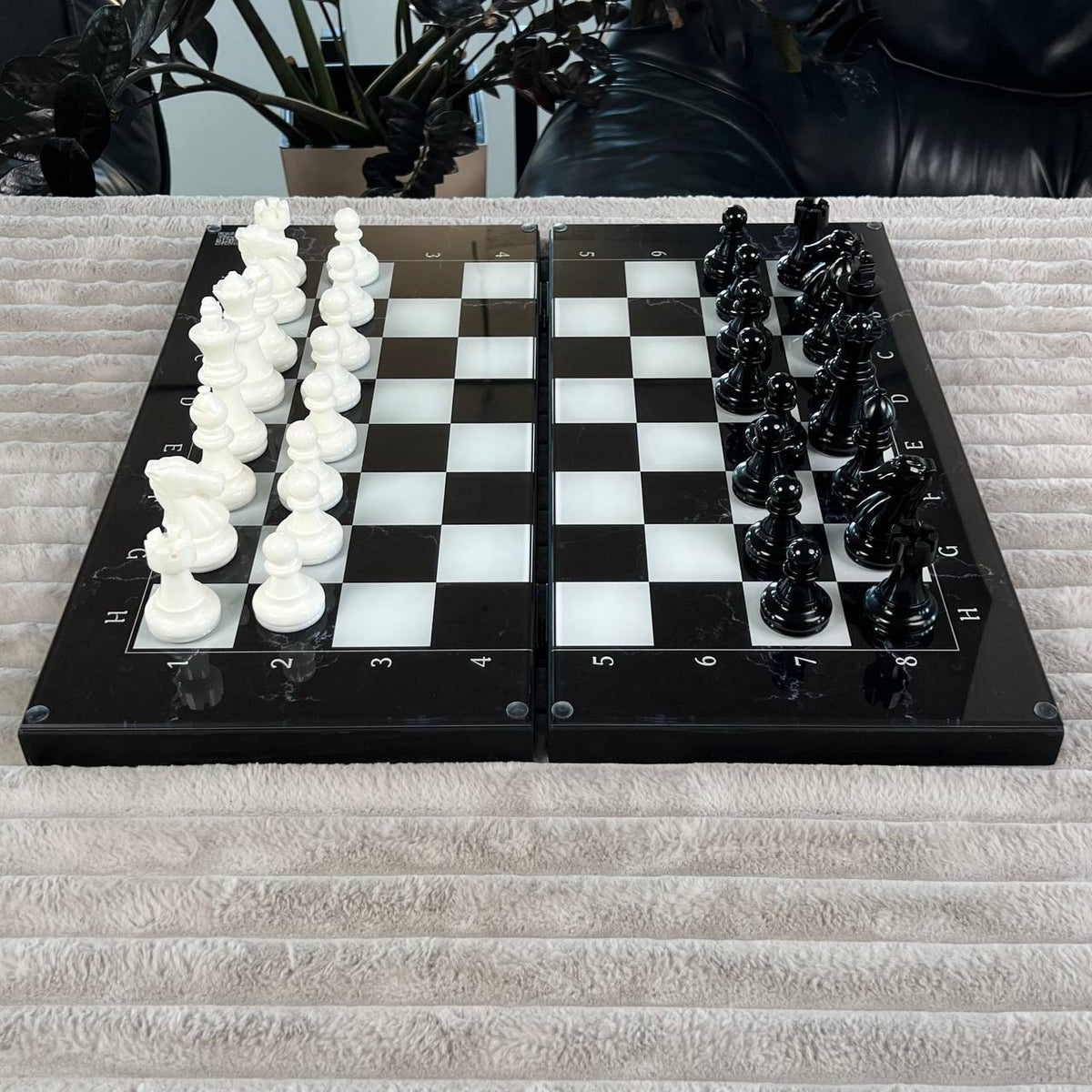 Classic Glass Chess Collection Chess, Backgammon & Checkers Set