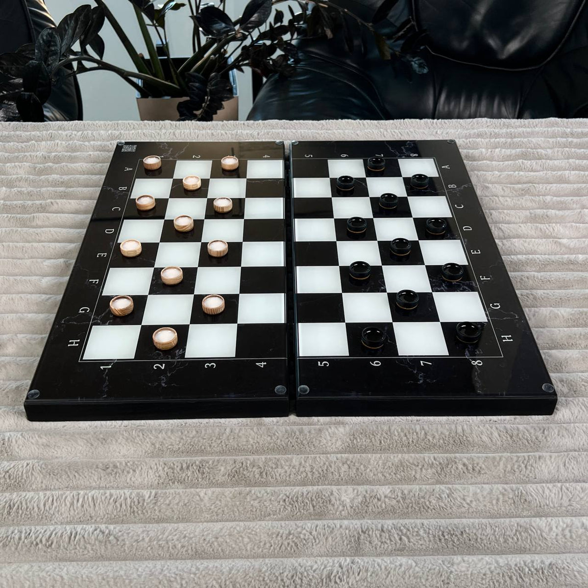 Classic Glass Chess Collection Chess, Backgammon & Checkers Set