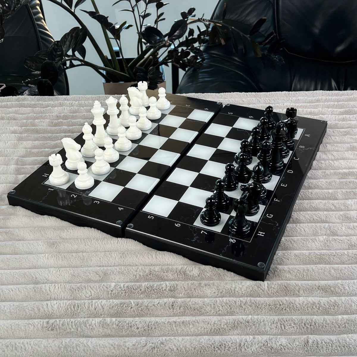 Classic Glass Chess Collection Chess, Backgammon & Checkers Set