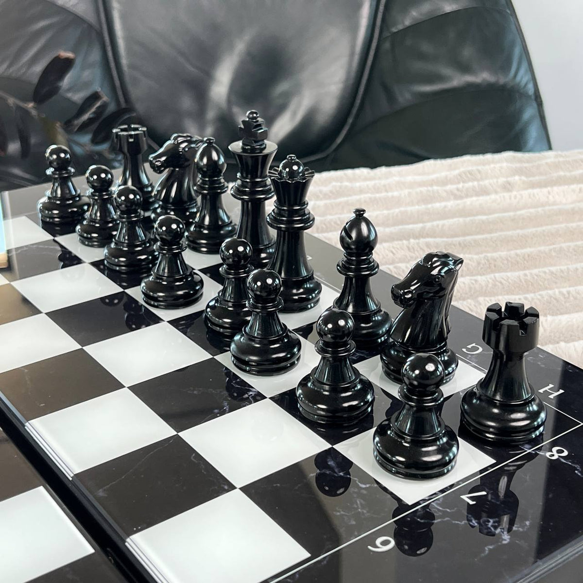 Classic Glass Chess Collection Chess, Backgammon & Checkers Set