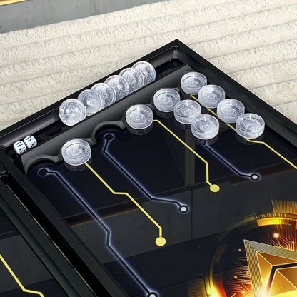 Backgammon en verre "Bitcoin", plateau de backgammon, cadeau pour le patron