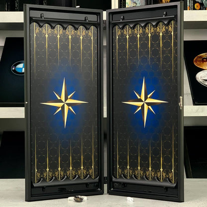 Jeu de backgammon en verre de luxe fait à la main 61 x 27 cm. Personnalisé, prêt à offrir