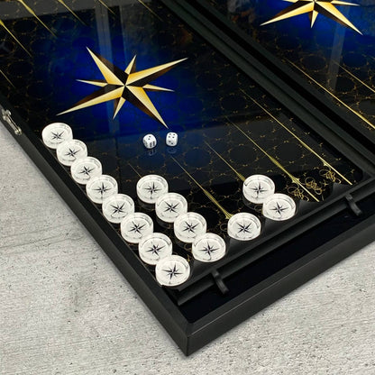 Jeu de backgammon en verre de luxe fait à la main 61 x 27 cm. Personnalisé, prêt à offrir