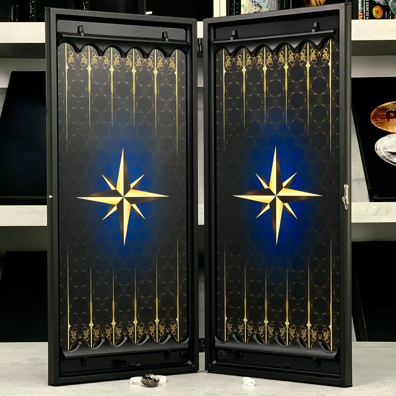 Jeu de backgammon en verre de luxe fait à la main 61 x 27 cm. Personnalisé, prêt à offrir
