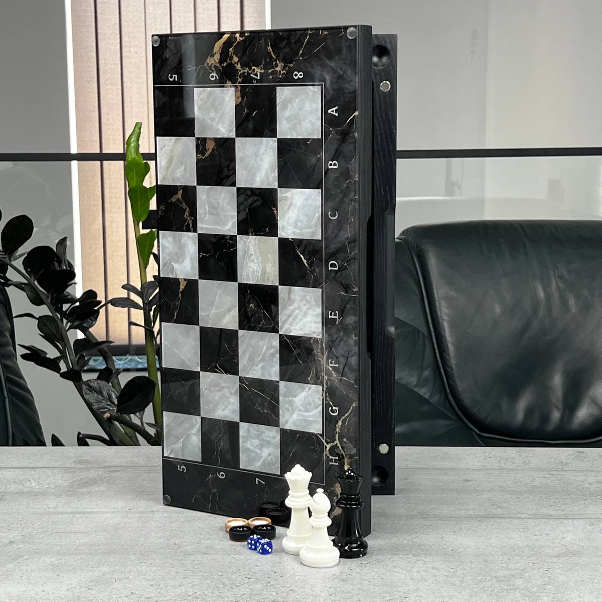 Classic Glass Chess Collection Chess, Backgammon & Checkers Set
