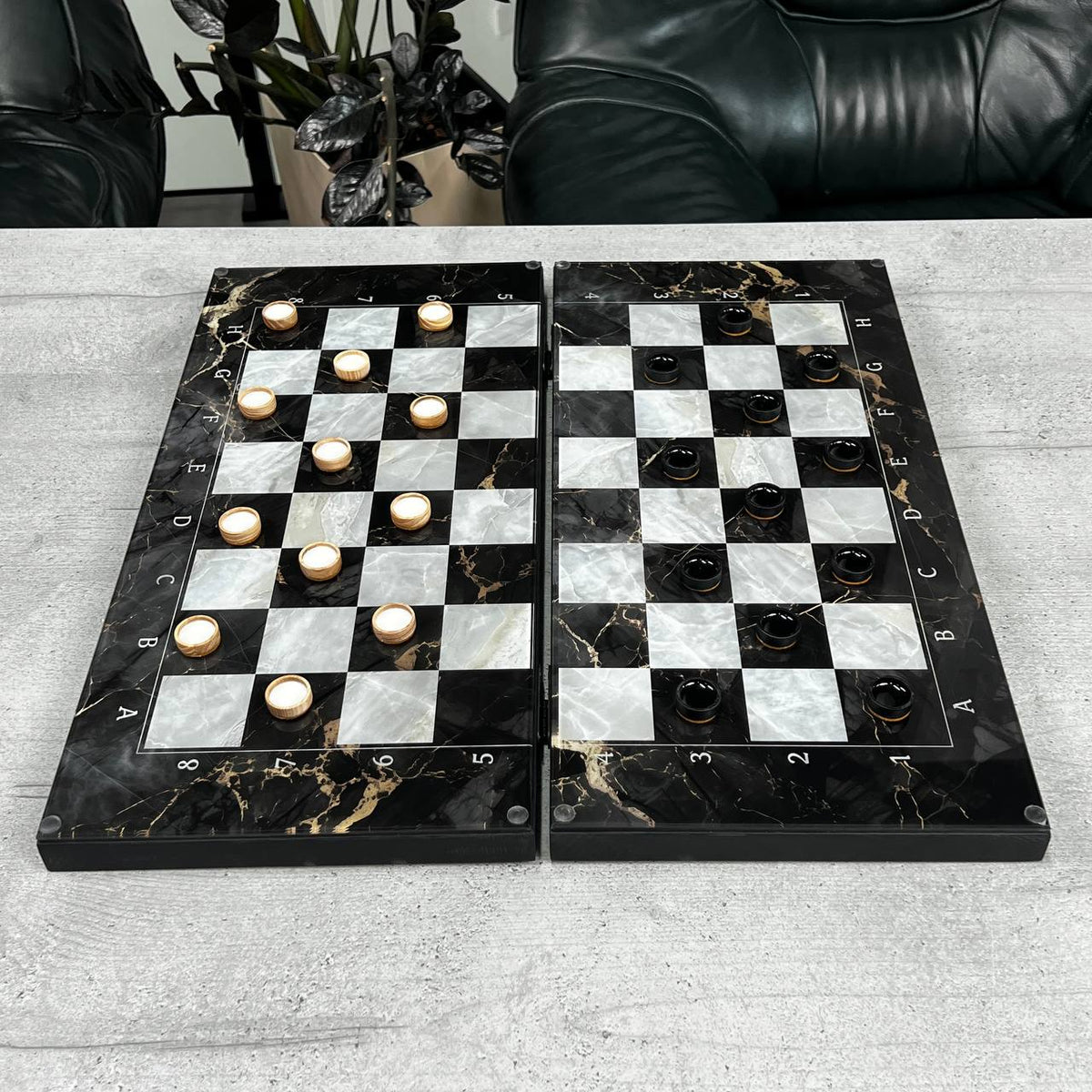 Classic Glass Chess Collection Chess, Backgammon & Checkers Set