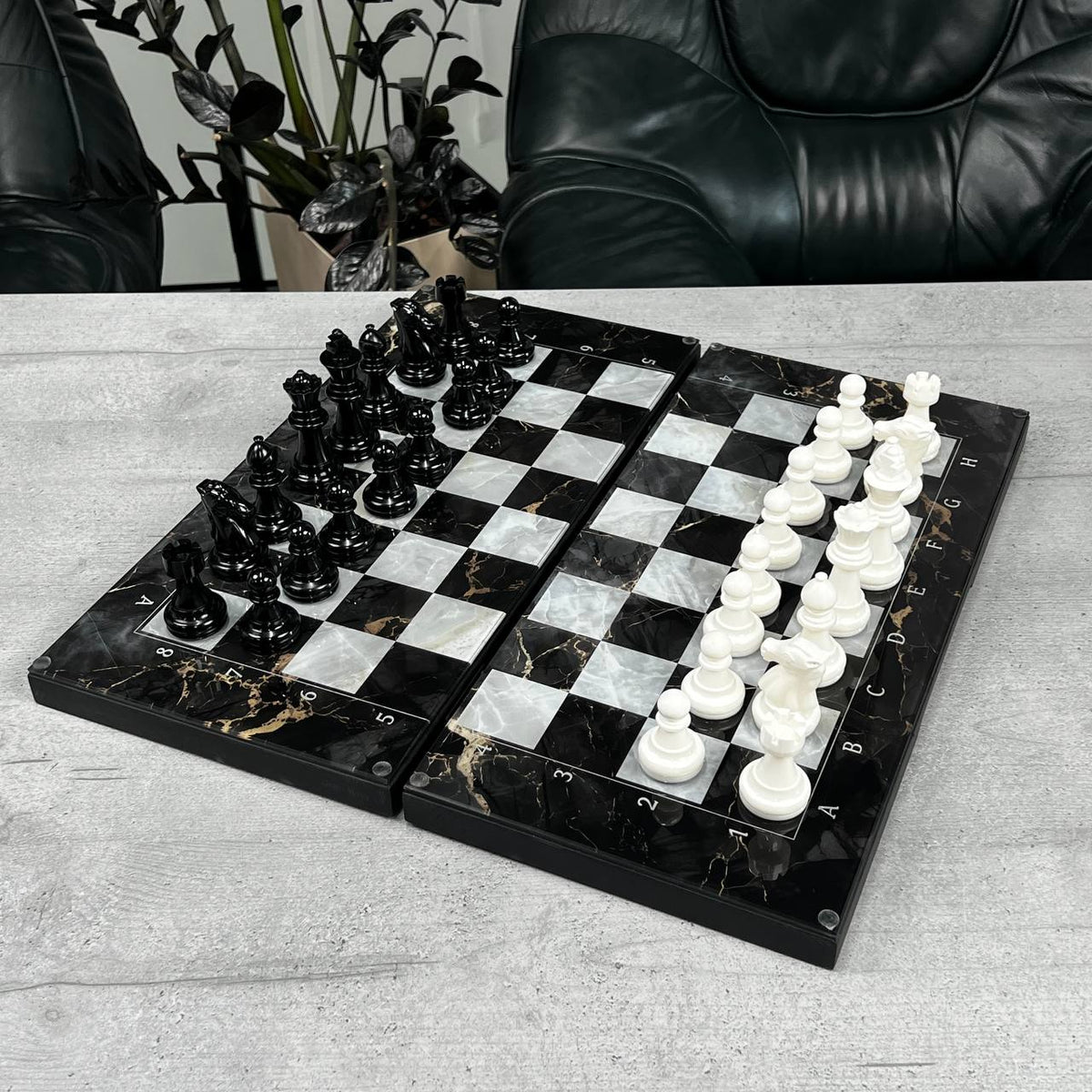 Classic Glass Chess Collection Chess, Backgammon & Checkers Set