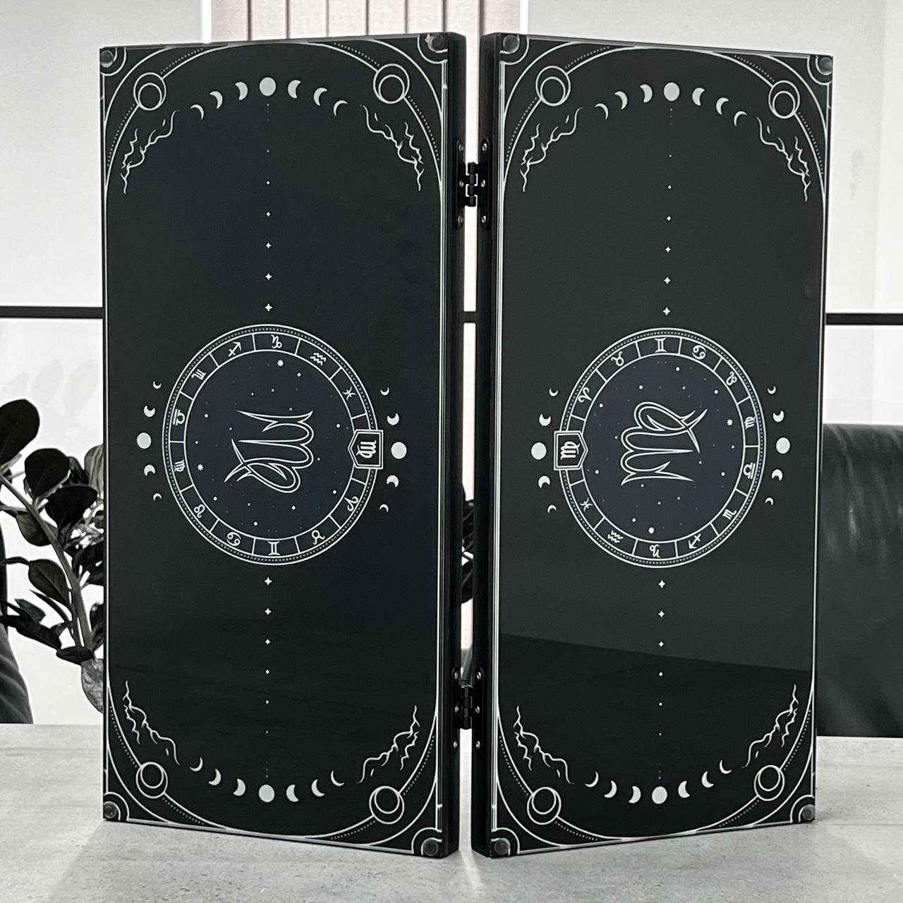 The Virgo Constellation Premium Glass&Wood Backgammon Set — Luxury Game Board  Gift