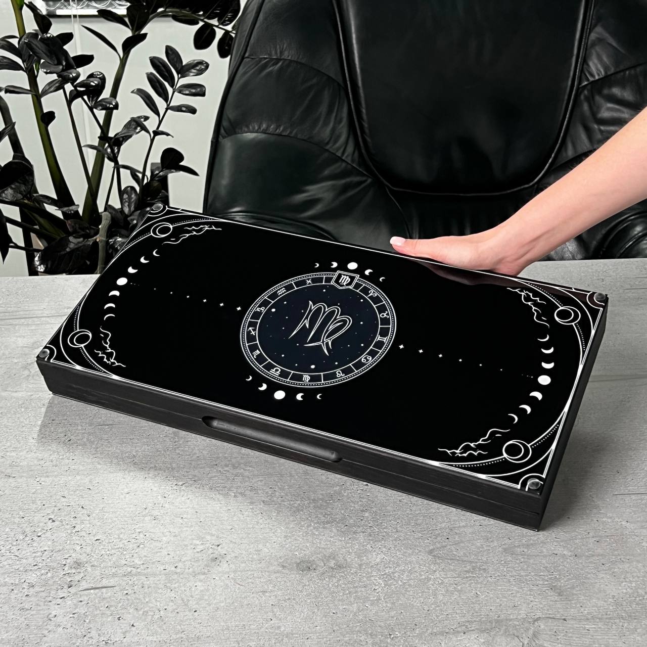 The Virgo Constellation Premium Glass&Wood Backgammon Set — Luxury Game Board  Gift