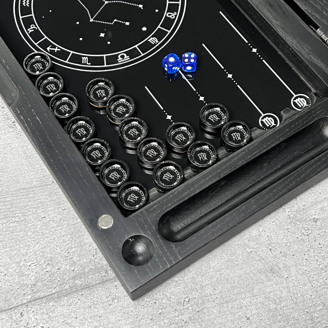 The Virgo Constellation Premium Glass&Wood Backgammon Set — Luxury Game Board  Gift