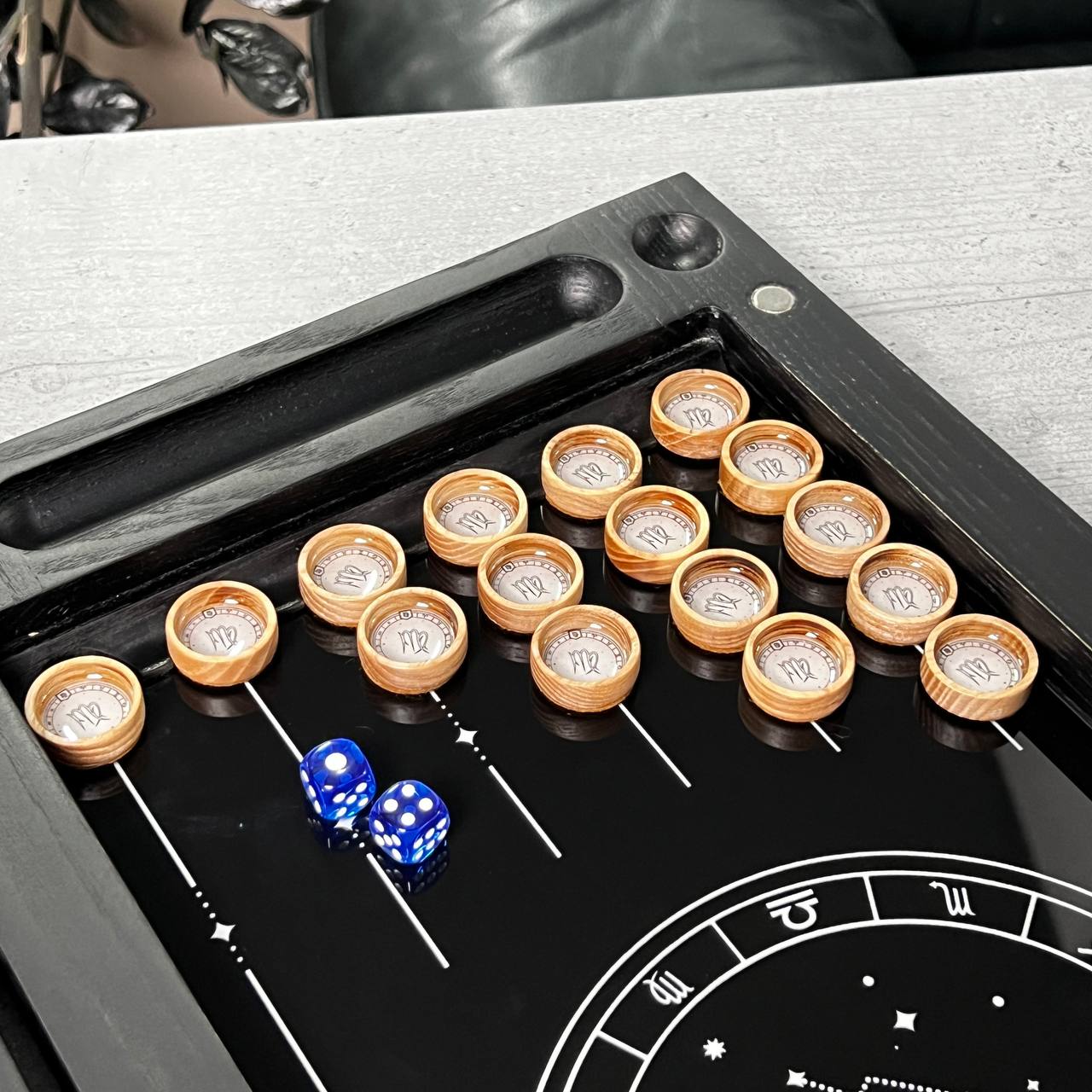 The Virgo Constellation Premium Glass&Wood Backgammon Set — Luxury Game Board  Gift