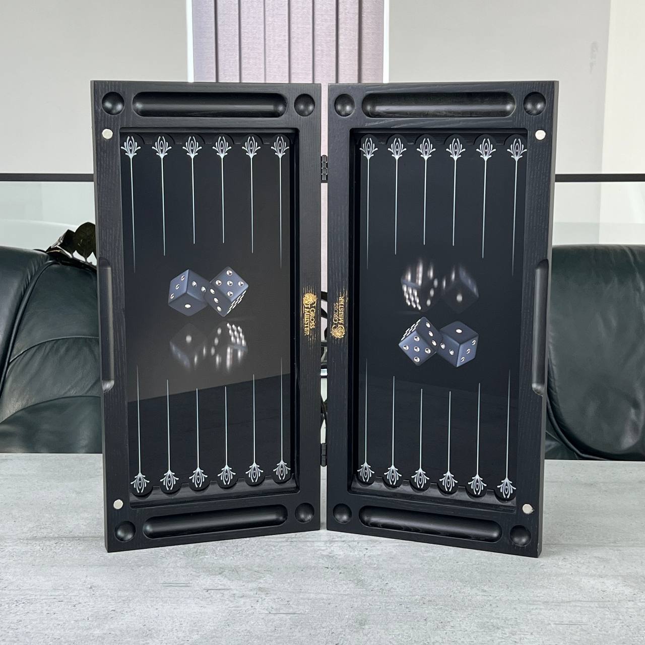 Premium Glass&Wood Backgammon Set — 3D Dice Edition Luxury Game Board