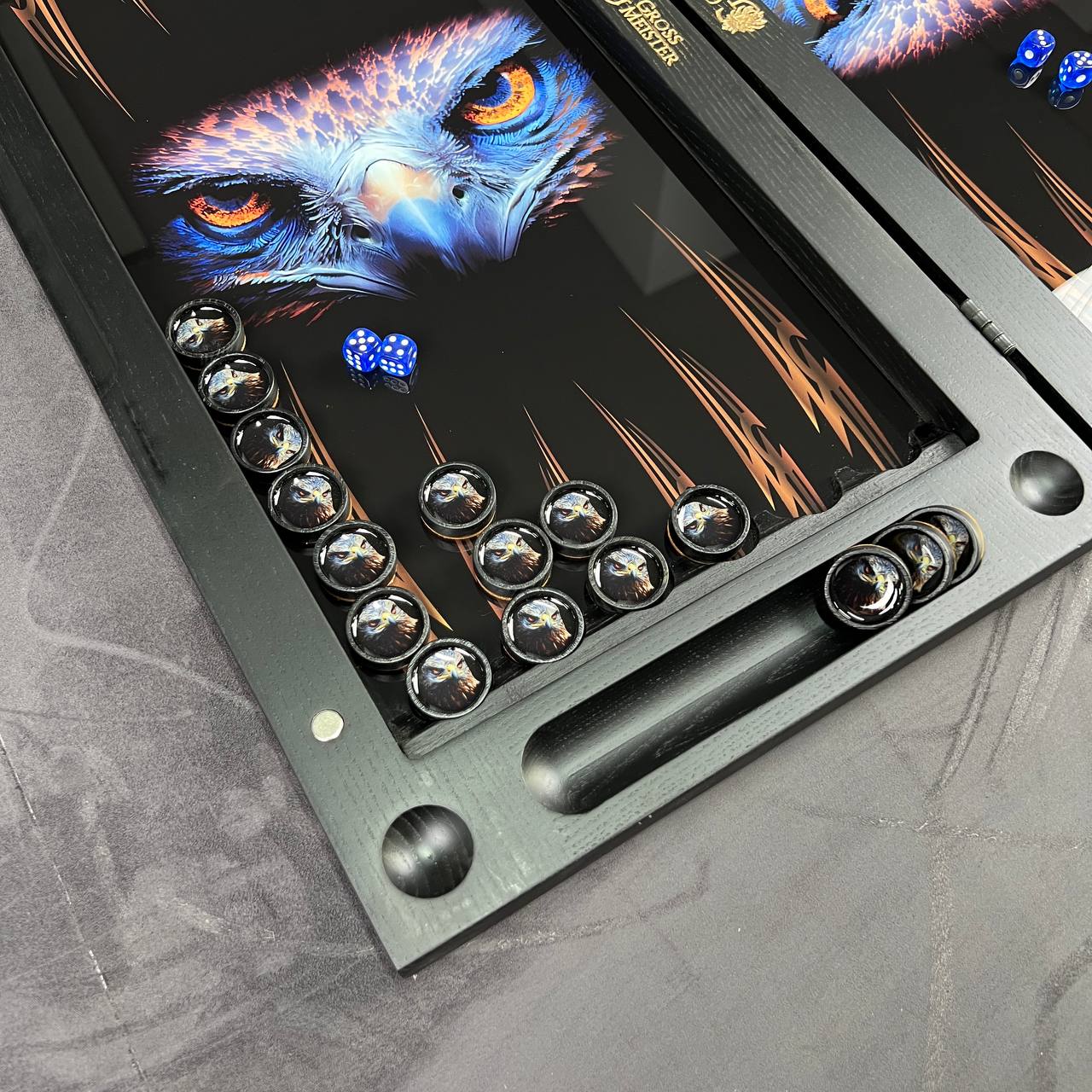 The Eagle Eye Apex Premium Glass&Wood Backgammon Set — Luxury Game Board Gift