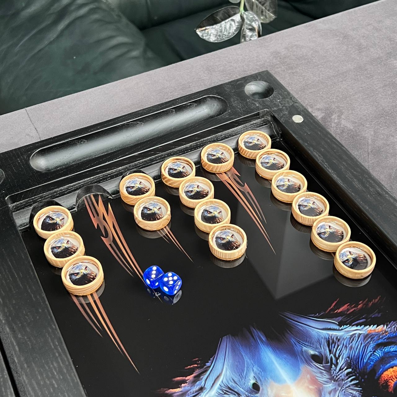 The Eagle Eye Apex Premium Glass&Wood Backgammon Set — Luxury Game Board Gift