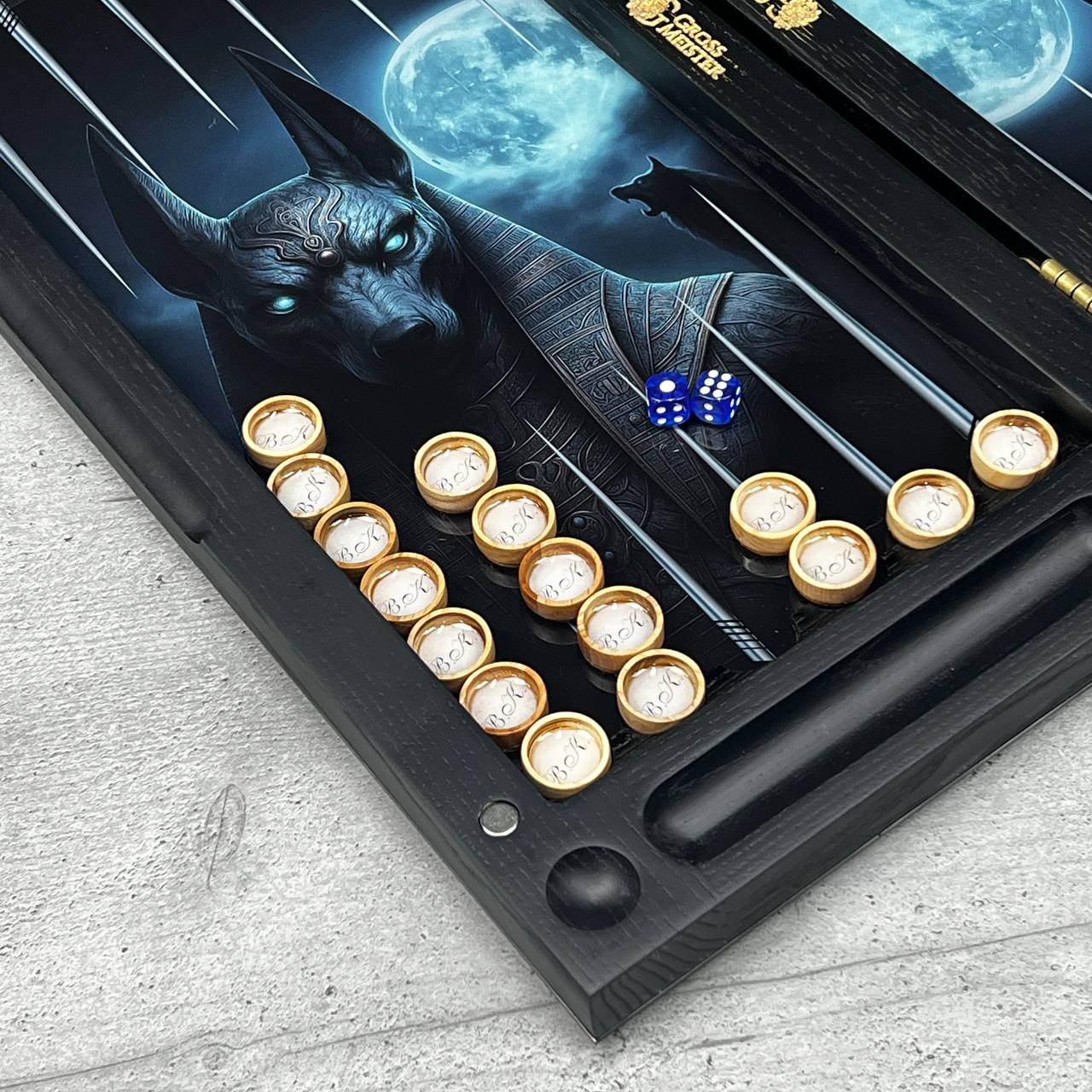The Anubis Underworld Premium Glass&Wood Backgammon Set — Luxury Game Board Gift