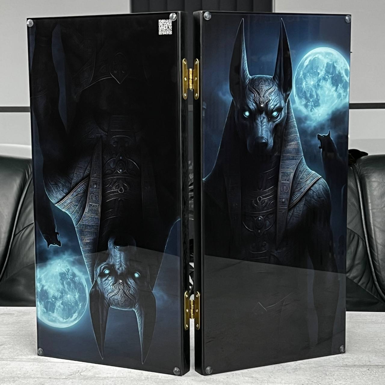 The Anubis Underworld Premium Glass&Wood Backgammon Set — Luxury Game Board Gift