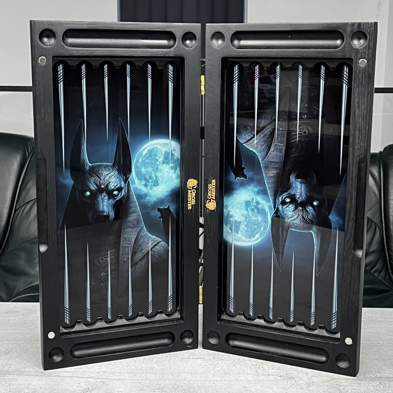 The Anubis Underworld Premium Glass&Wood Backgammon Set — Luxury Game Board Gift