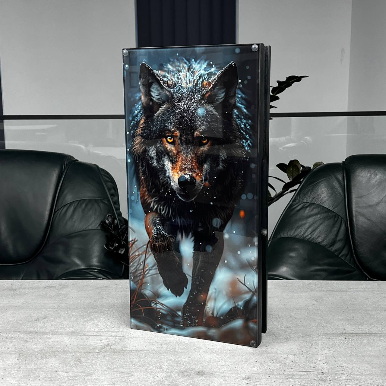 The Winter Hunt Premium Glass&Wood Backgammon Set — Luxury Game Board