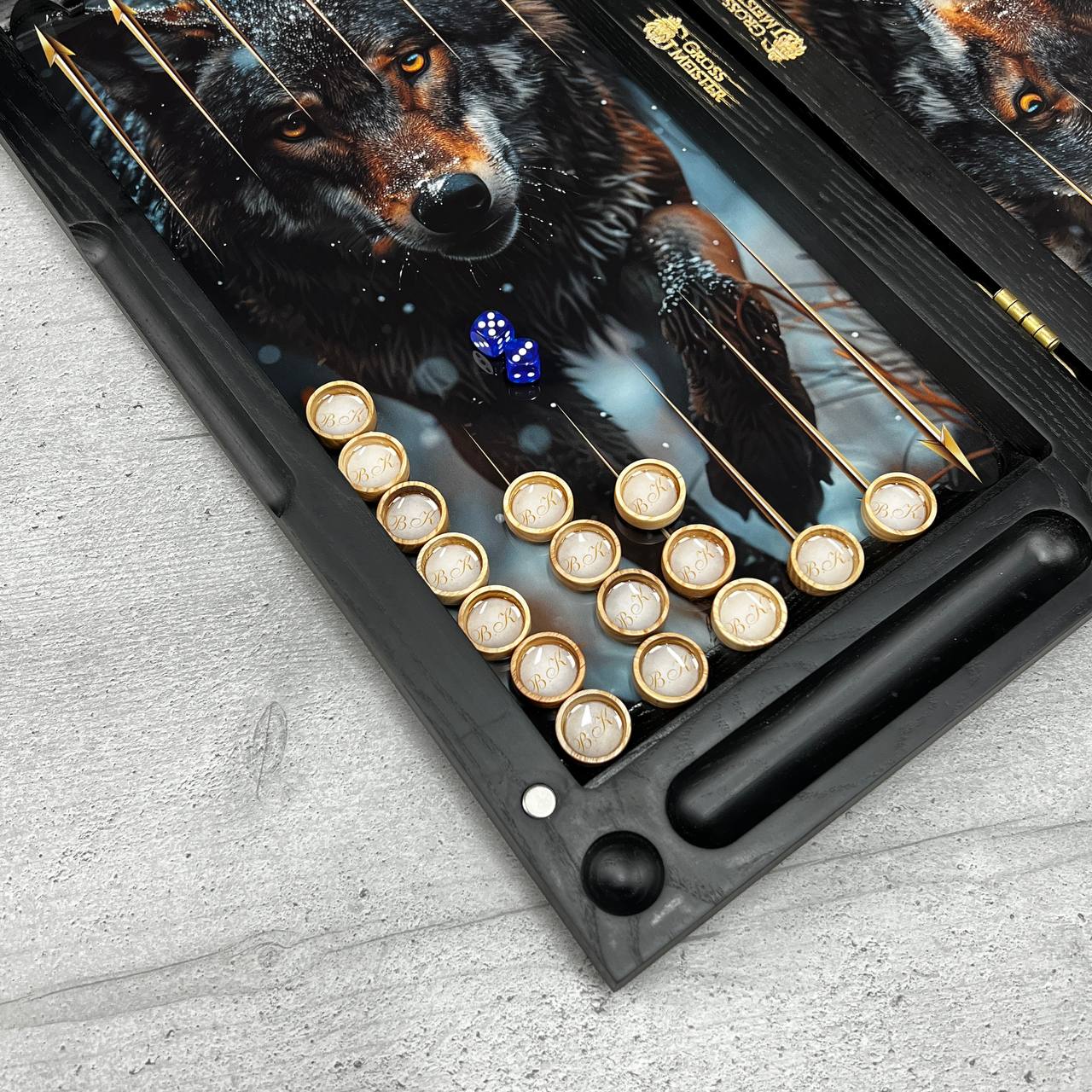 The Winter Hunt Premium Glass&Wood Backgammon Set — Luxury Game Board