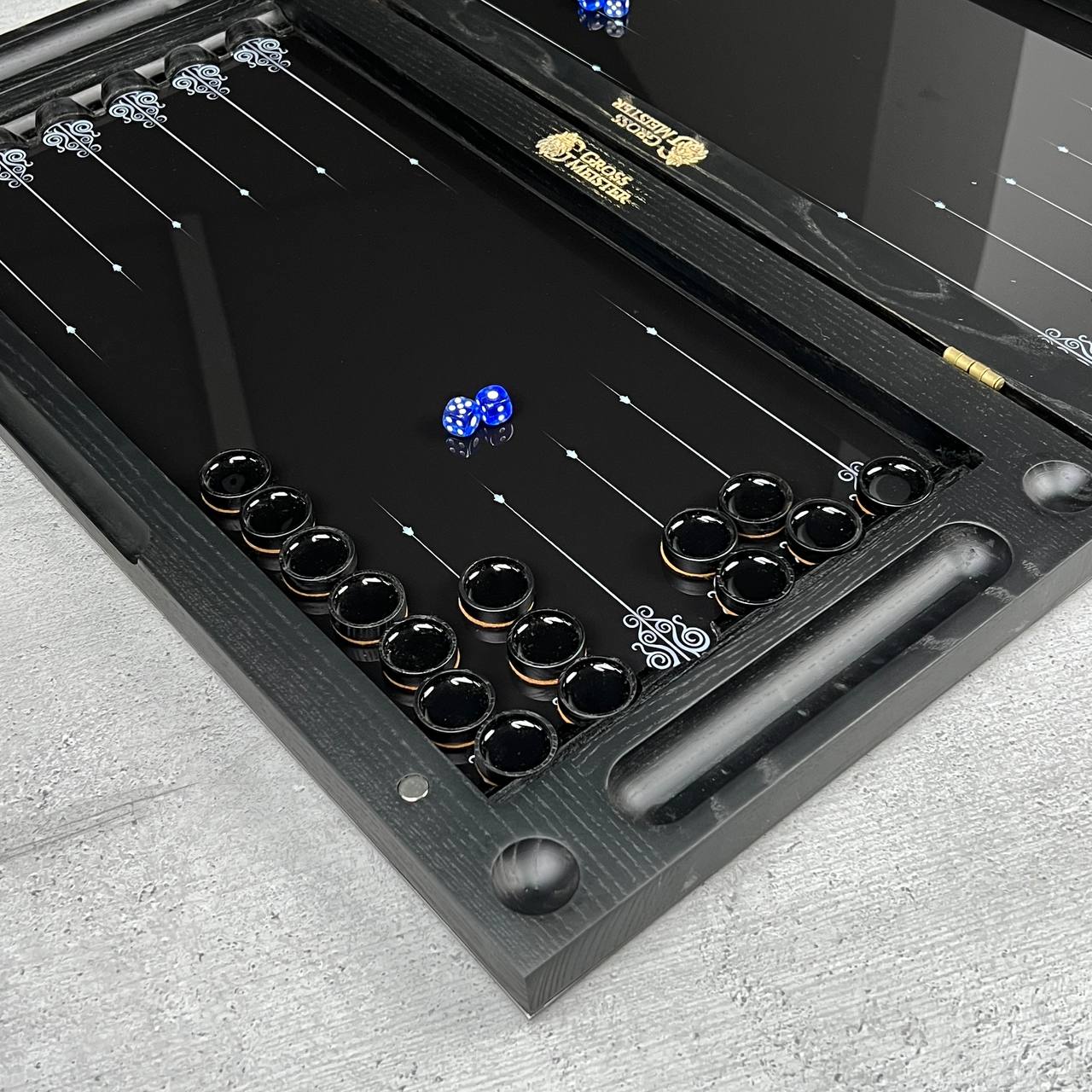 Luxury Glass&Wood Backgammon Set with Rhinoceros, Customized and Gift-ready