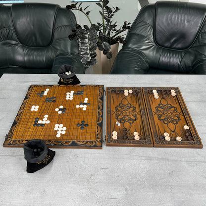 Executive Game Geschenkset – Backgammon &amp; Domino mit Geld-inspiriertem Design. Geschenkfertig mit kostenlosem Versand