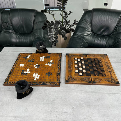 Executive Game Geschenkset – Backgammon &amp; Domino mit Geld-inspiriertem Design. Geschenkfertig mit kostenlosem Versand