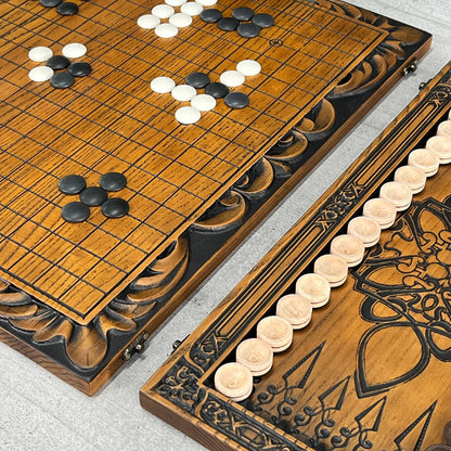 Executive Game Geschenkset – Backgammon &amp; Domino mit Geld-inspiriertem Design. Geschenkfertig mit kostenlosem Versand