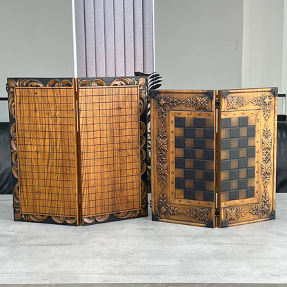 Executive Game Geschenkset – Backgammon &amp; Domino mit Geld-inspiriertem Design. Geschenkfertig mit kostenlosem Versand