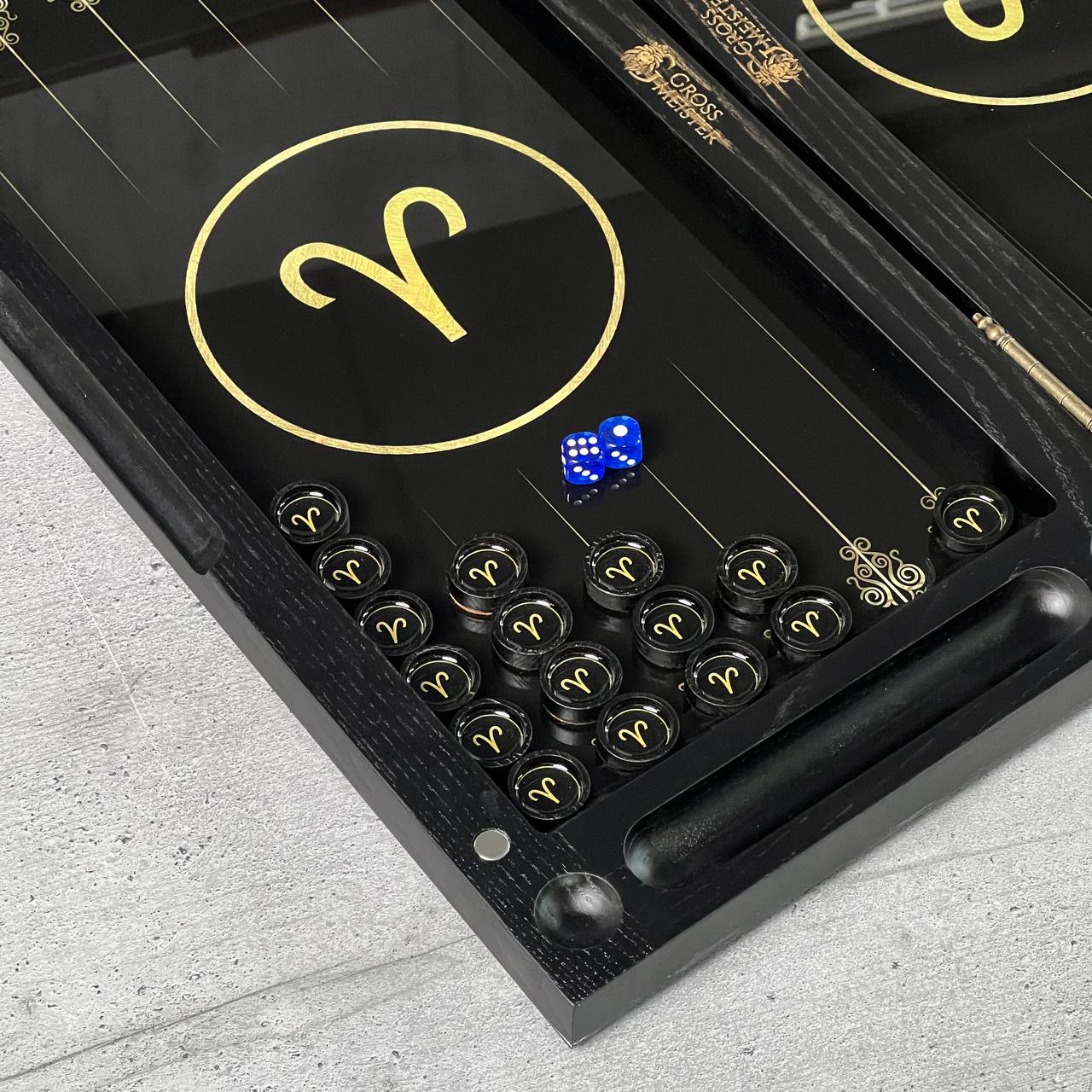 The Aries Constellation Premium Glass&Wood Backgammon Set — Luxury Game Board Gift
