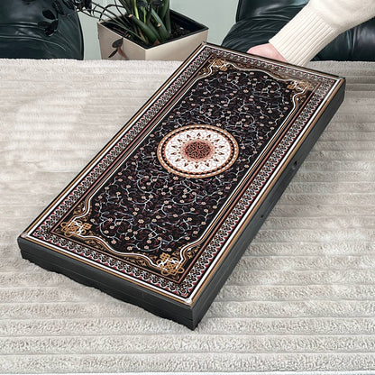 Luxury Persian Mandala Glass&Wood Backgammon Set – 24" Premium Board