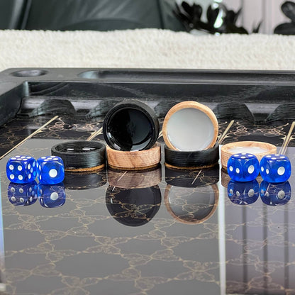 Luxury Persian Mandala Glass&Wood Backgammon Set – 24" Premium Board