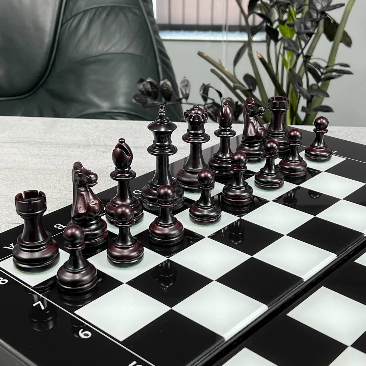 Classic Chess Collection Glass&Wood Chess Backgammon Checkers Set