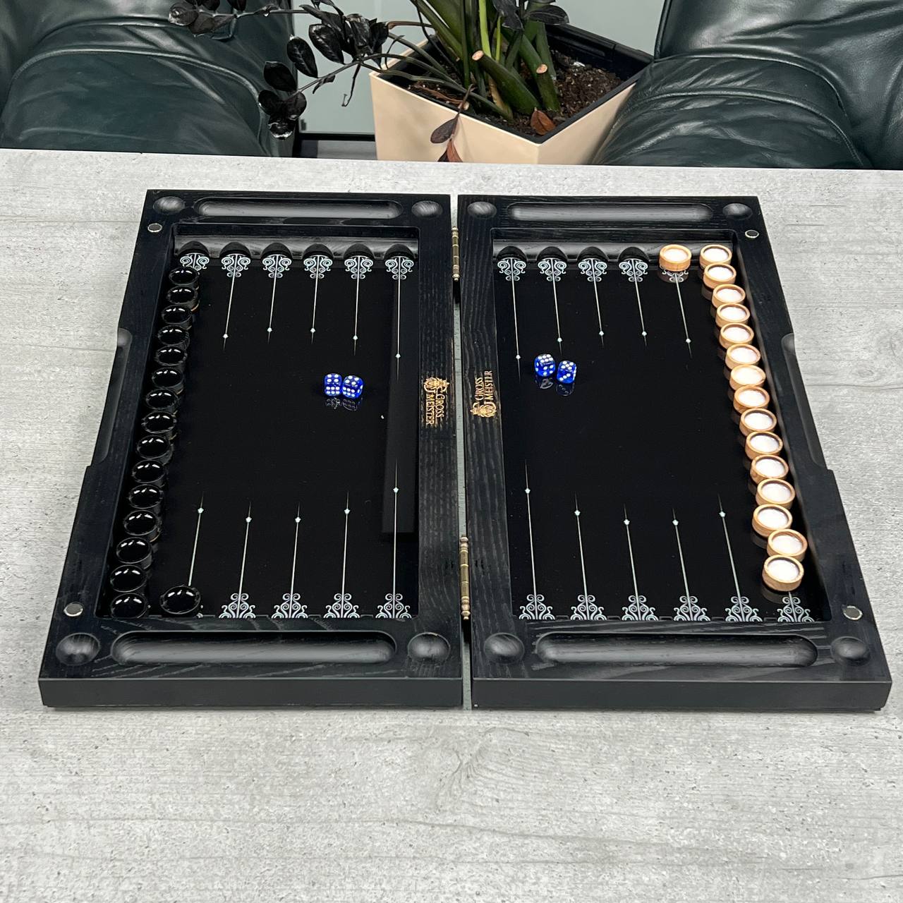 Classic Chess Collection Glass&Wood Chess Backgammon Checkers Set