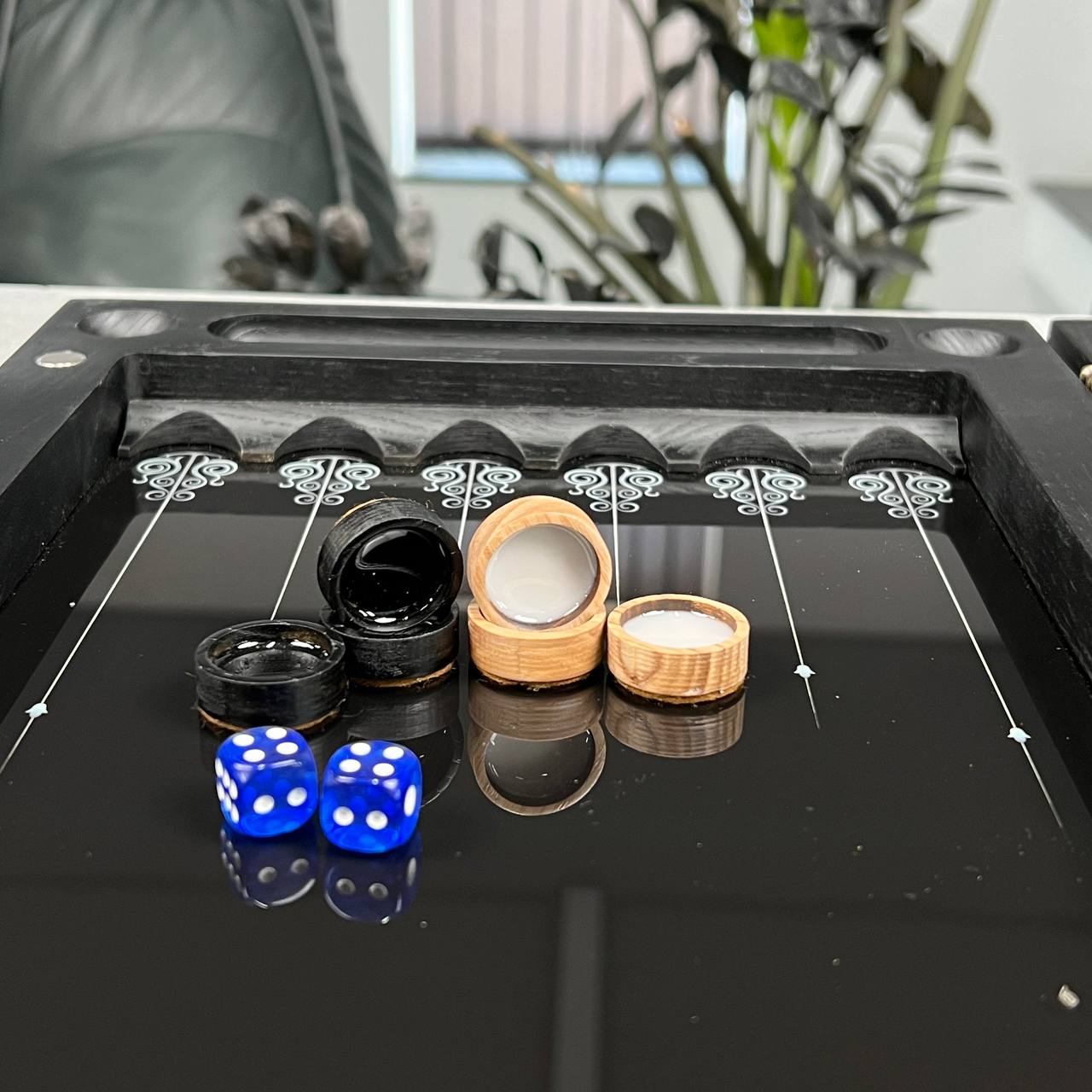 Classic Chess Collection Glass&Wood Chess Backgammon Checkers Set
