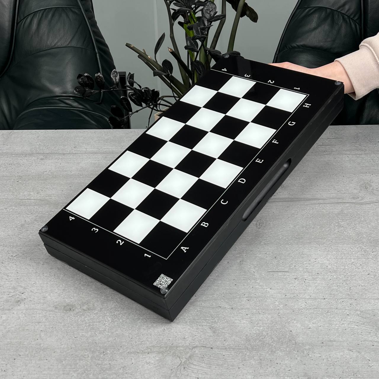 Classic Chess Collection Glass&Wood Chess Backgammon Checkers Set