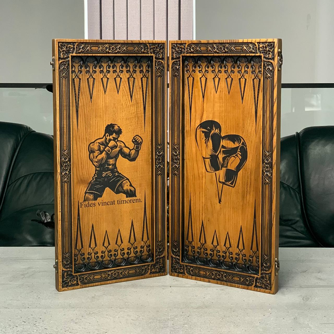 Backgammon-Brettspielset aus Holz 46*23cm, Geschenkfertig und personalisiert