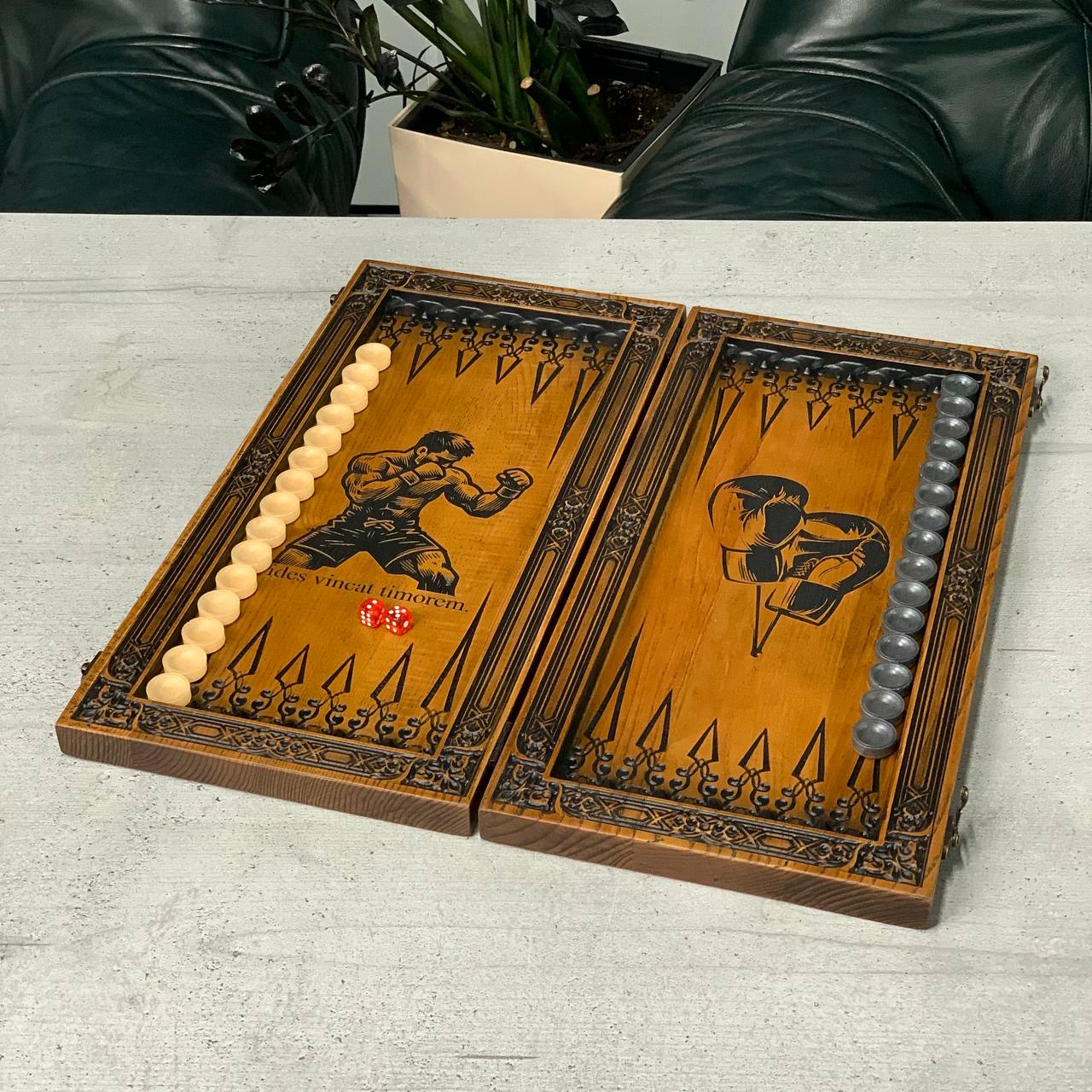 Backgammon-Brettspielset aus Holz 46*23cm, Geschenkfertig und personalisiert