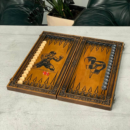 Backgammon-Brettspielset aus Holz 46*23cm, Geschenkfertig und personalisiert