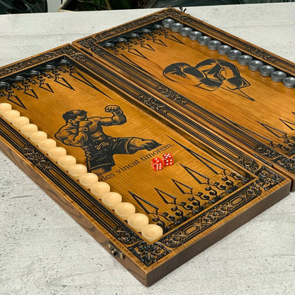 Backgammon-Brettspielset aus Holz 46*23cm, Geschenkfertig und personalisiert
