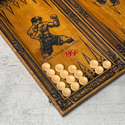 Backgammon-Brettspielset aus Holz 46*23cm, Geschenkfertig und personalisiert