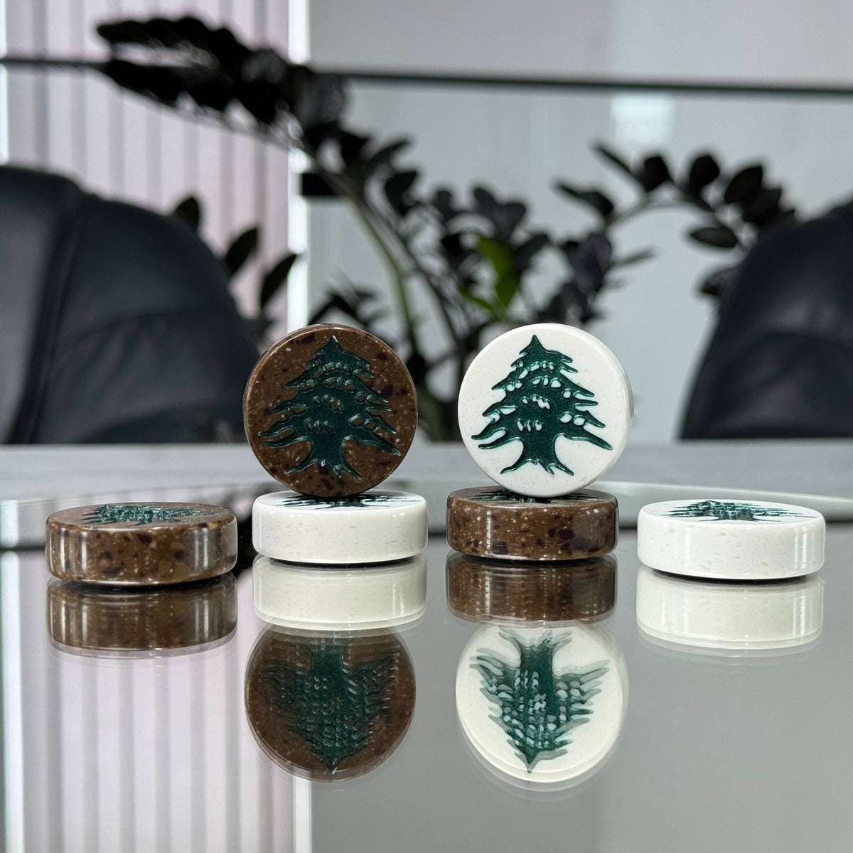 Jeu de pièces de dames en pierre acrylique 27 mm, jetons pour backgammon, jeu de dames.