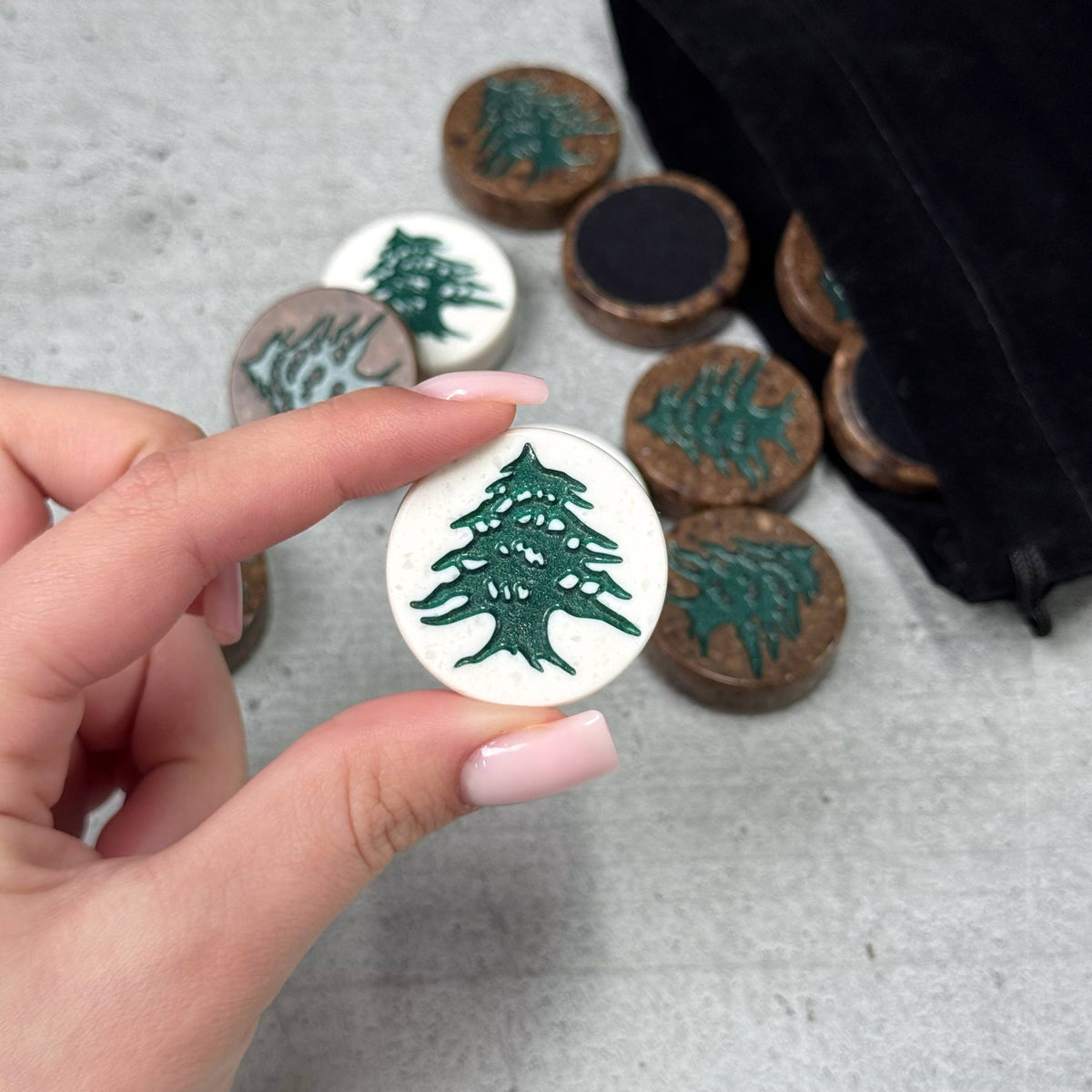 Jeu de pièces de dames en pierre acrylique 27 mm, jetons pour backgammon, jeu de dames.