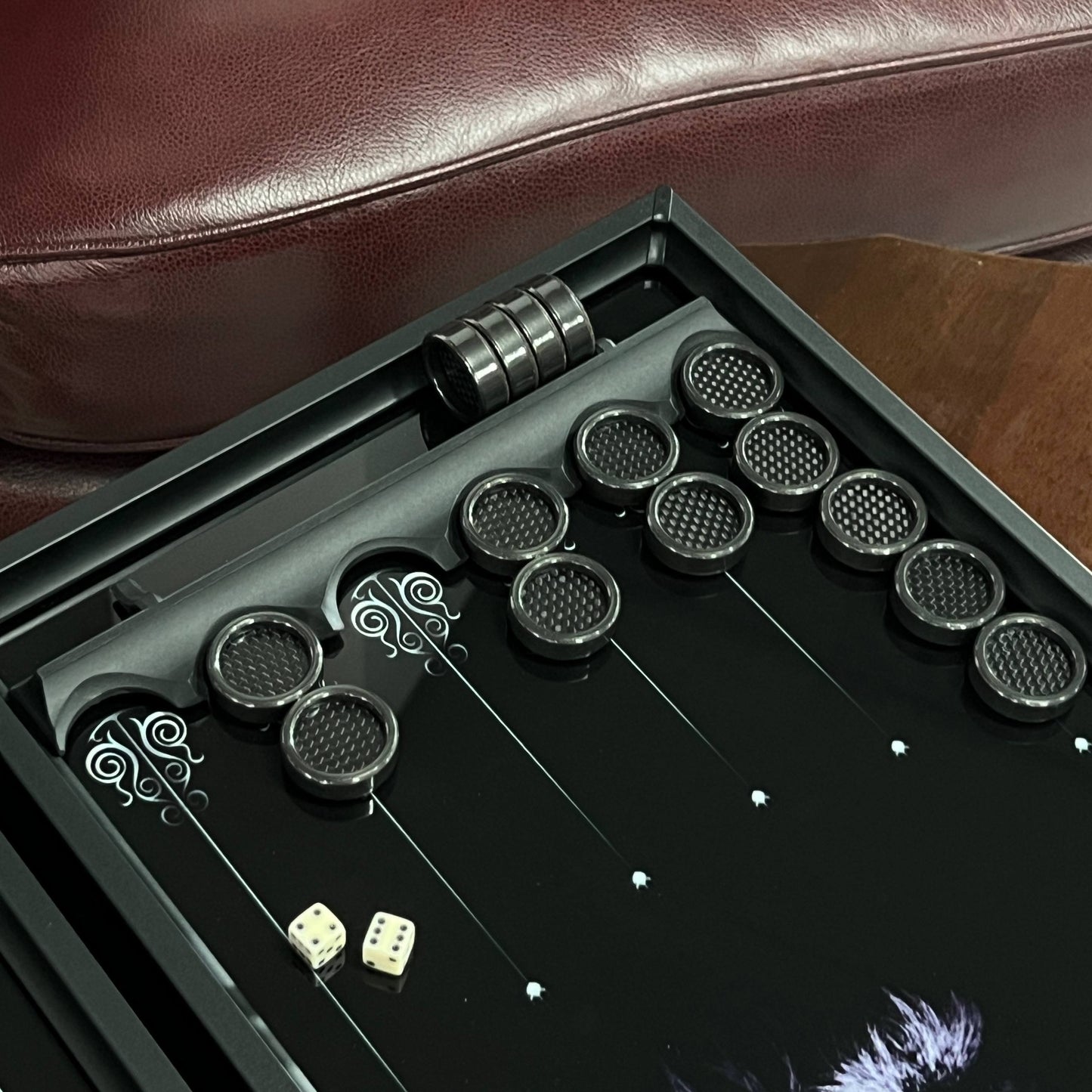 Exclusive Glass Backgammon with PREMIUM CHEKERS "Lion-design" 61×27 cm, Gift-ready (Copy)